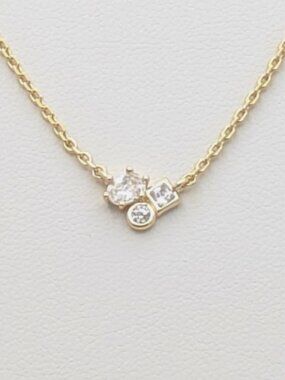 Kendra Scott Henry Short Necklace Gold CZ Adjustable Minimal Dainty NWT